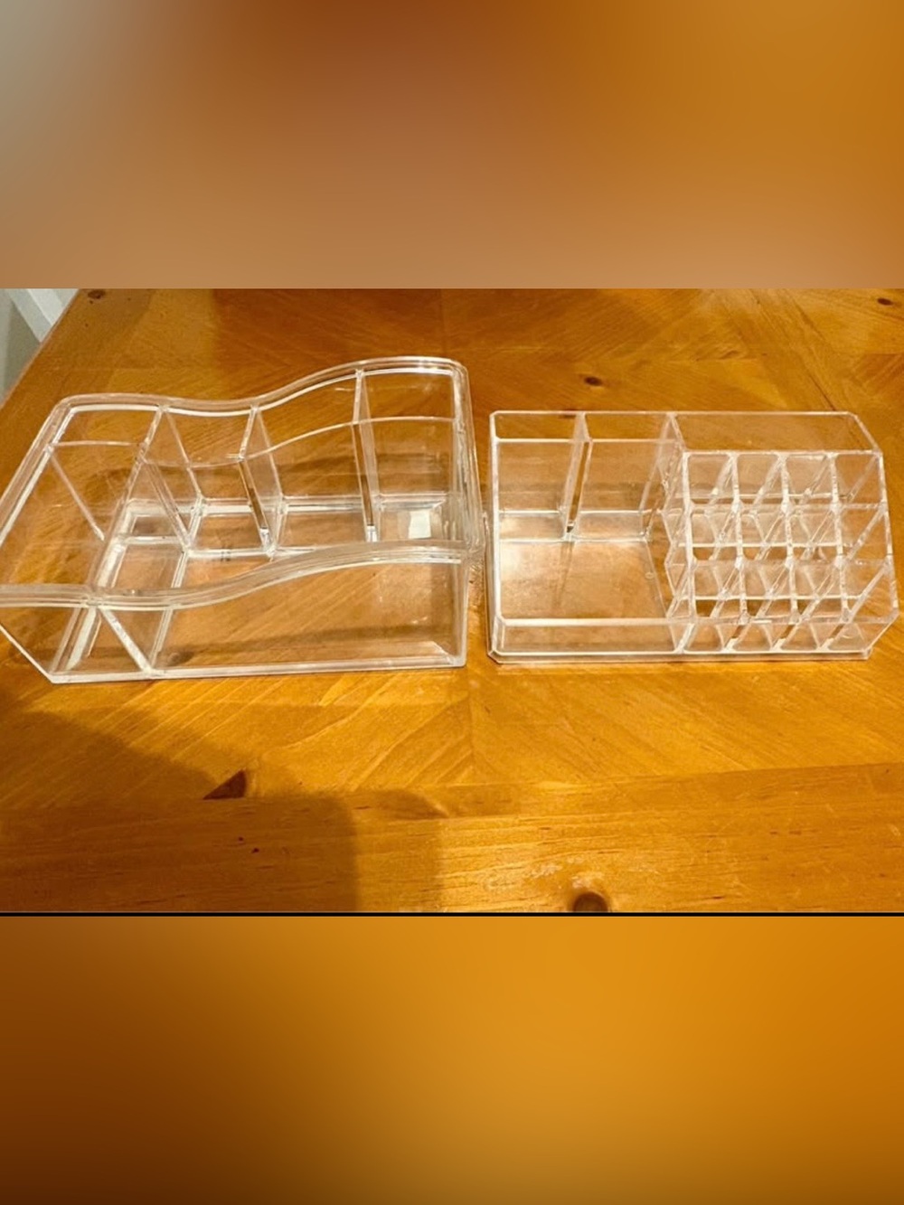 Set of two make up organizers